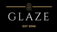 Glaze logo with gold window and decorative line above the text 'Glaze' and 'EST 2006' on a black background